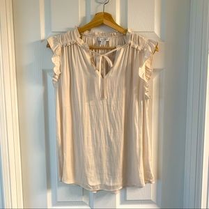 Carolina Belle ruffle sleeve top, ecru